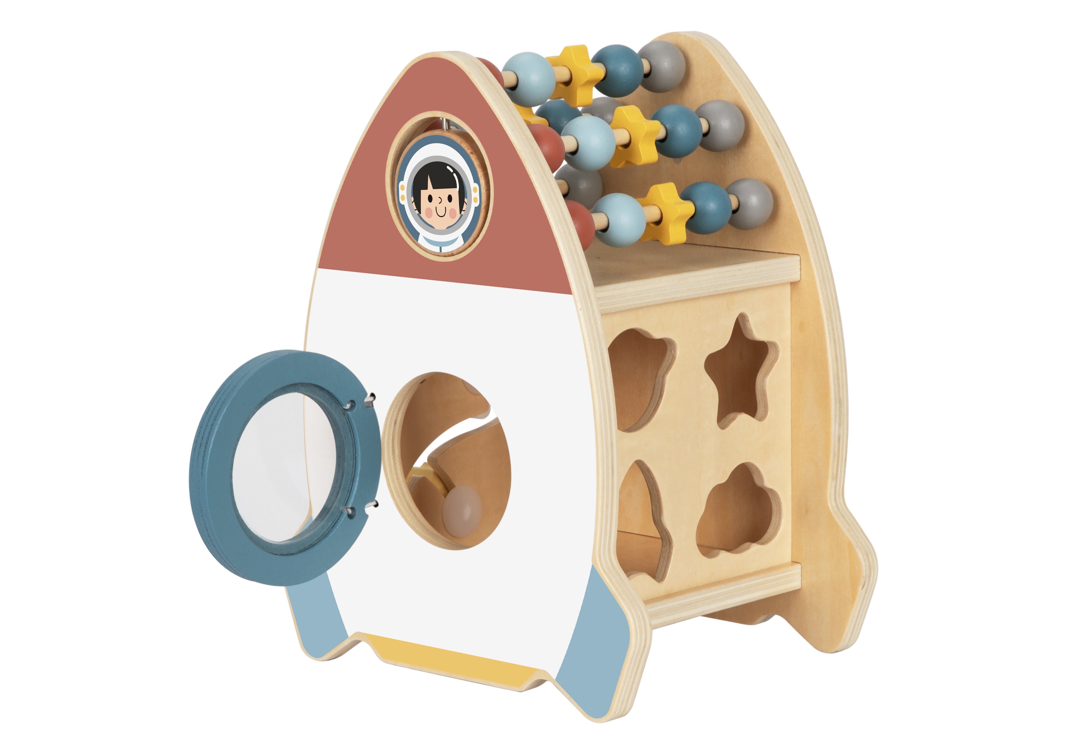 Medinė kosminė raketa su veiklų labirintu Tooky Toy