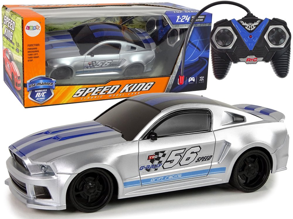 Speed King Sporty nuotoliniu būdu valdomas automobilis, pilkas