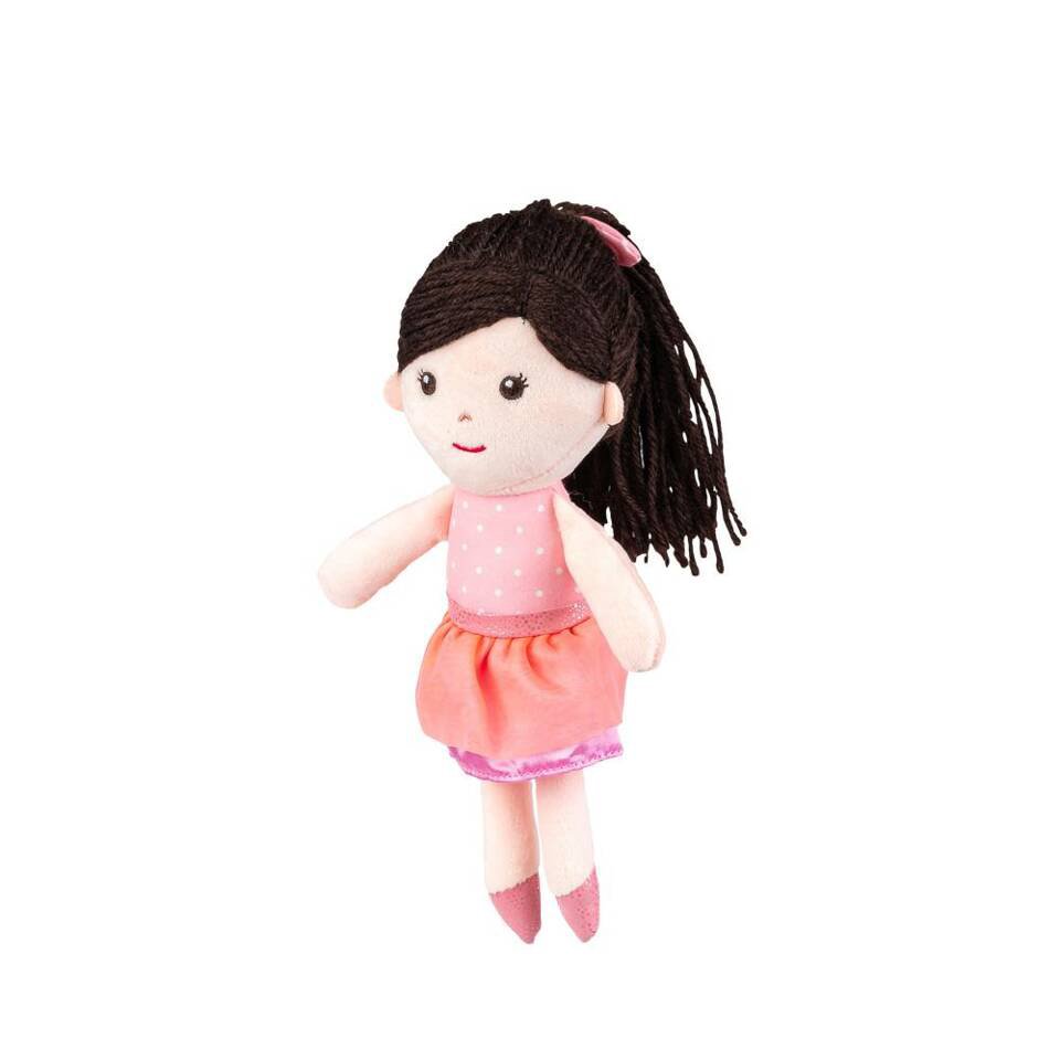 Skudurinė lėlė - Anetka, 23cm, rožinė