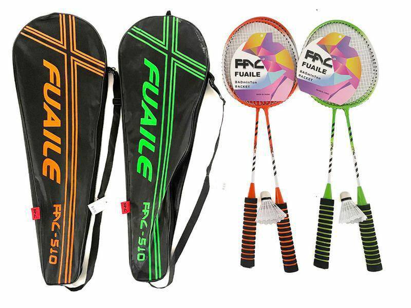Badmintono rinkinys su raketėmis ir kamuoliukais