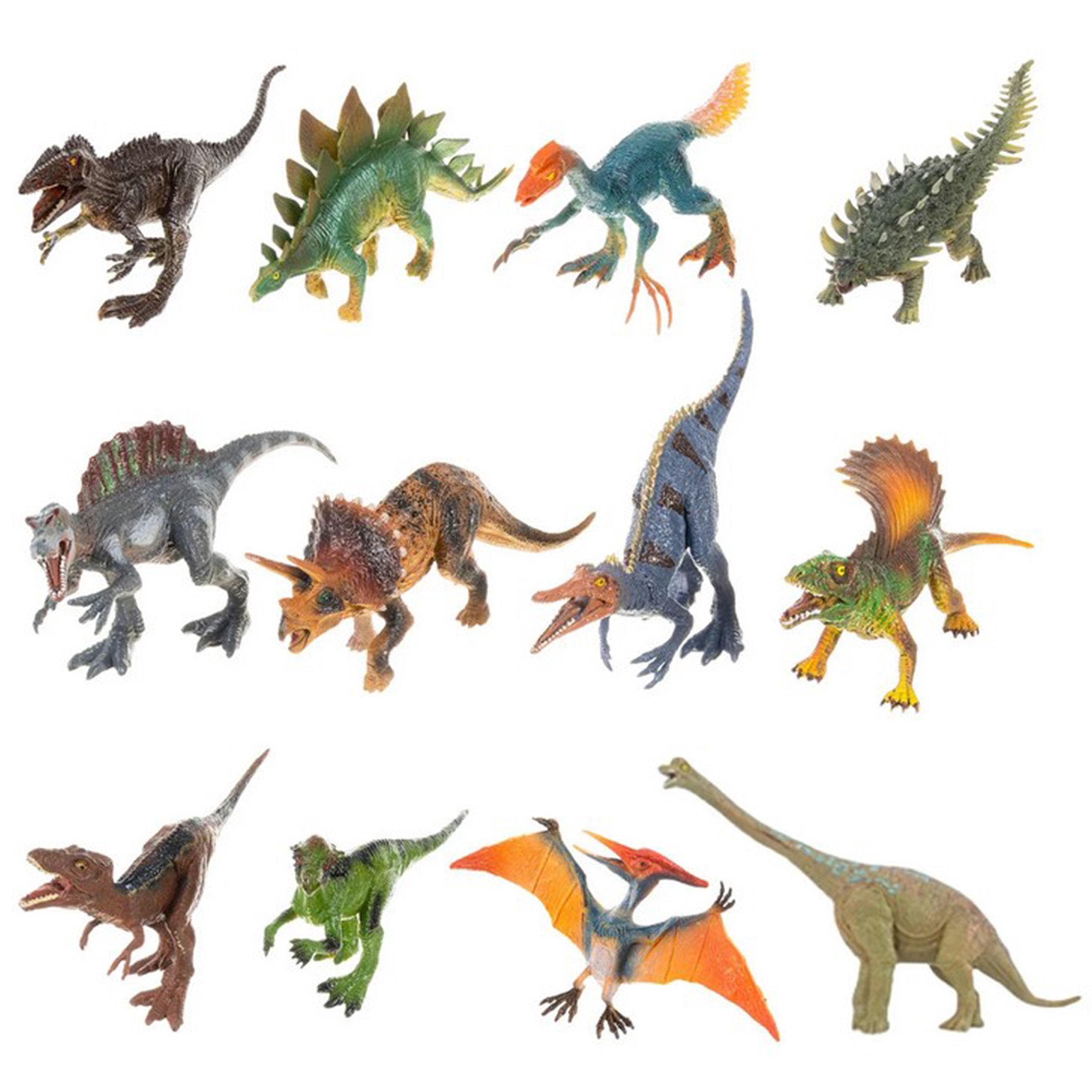 Dinozaurų figūrėlių rinkinys su kilimėliu, spalvotas