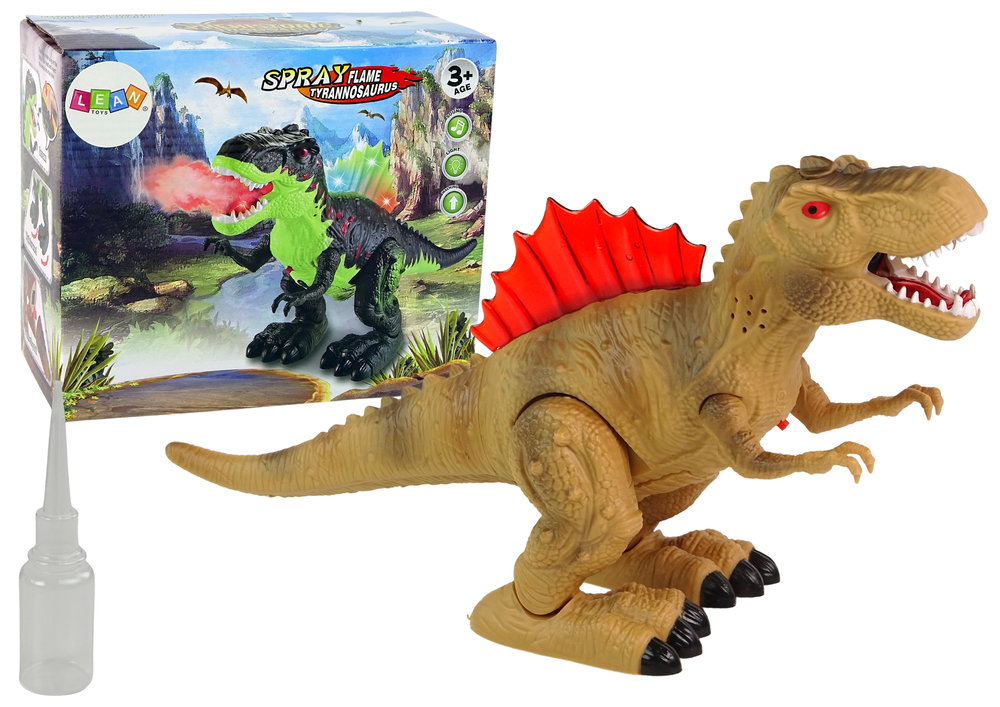 Dinozauras kvėpuojantis ugnimi, rudas