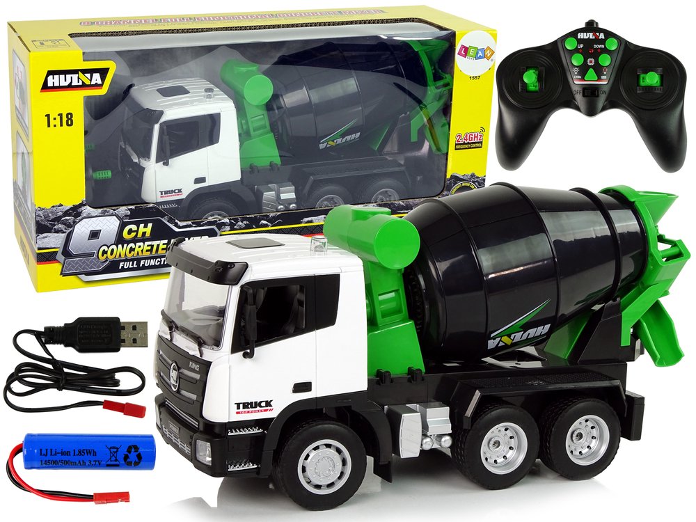 Nuotoliniu būdu valdoma betono maišyklė, 1:18, juoda