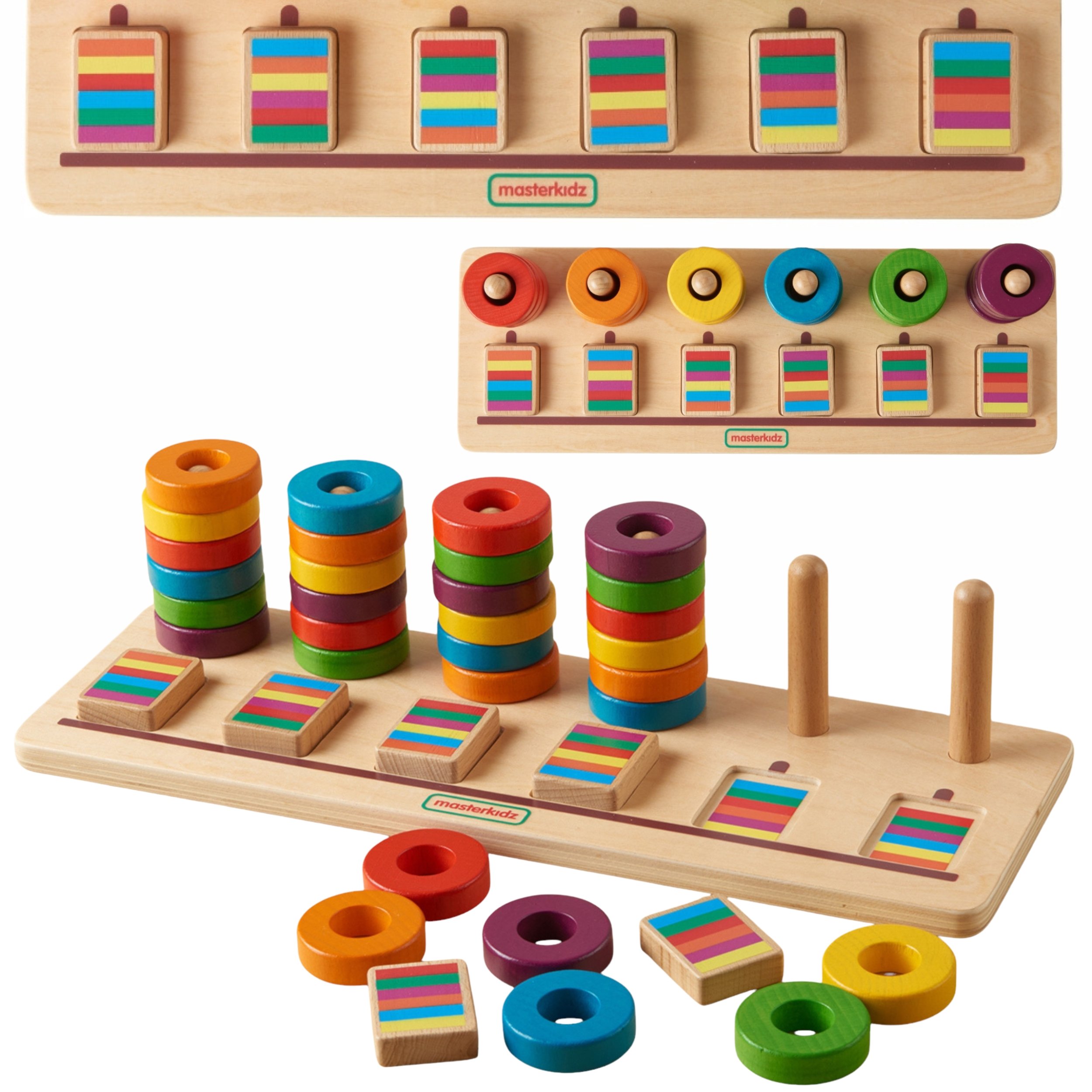 Medinė dėlionė spalvų ir skaičiavimo mokymuisi Montessori