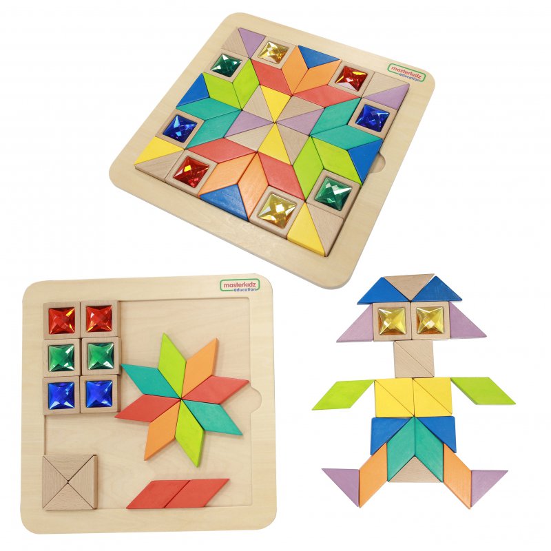 Medinė mozaikos dėlionė Tangram