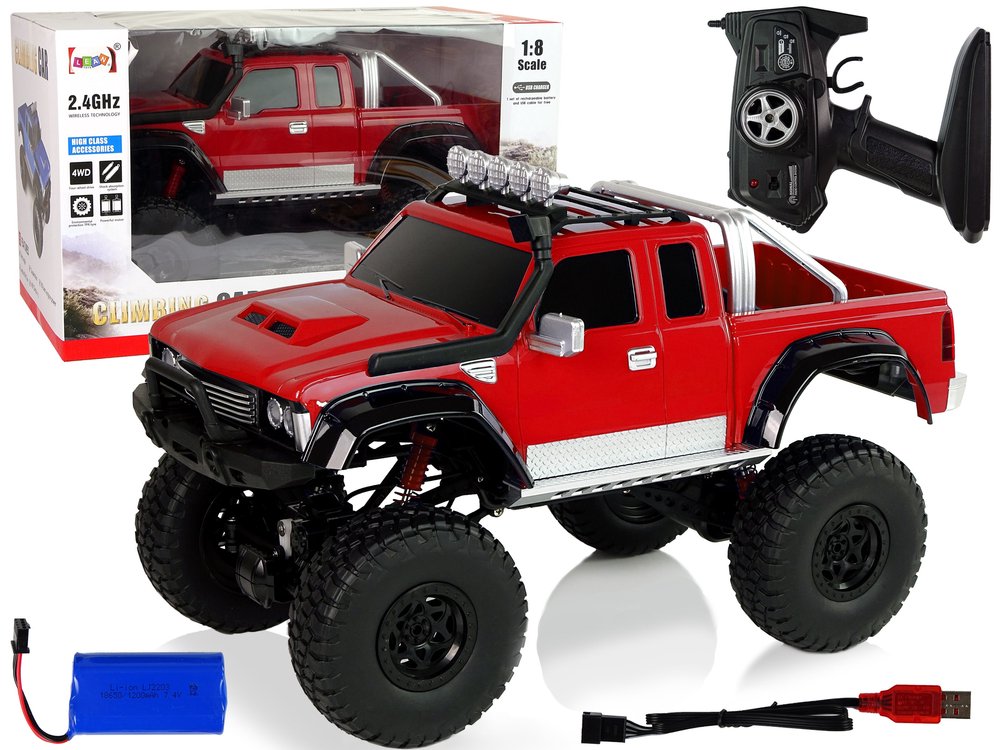 Nuotoliniu būdu valdomas automobilis - Off Road, raudonas