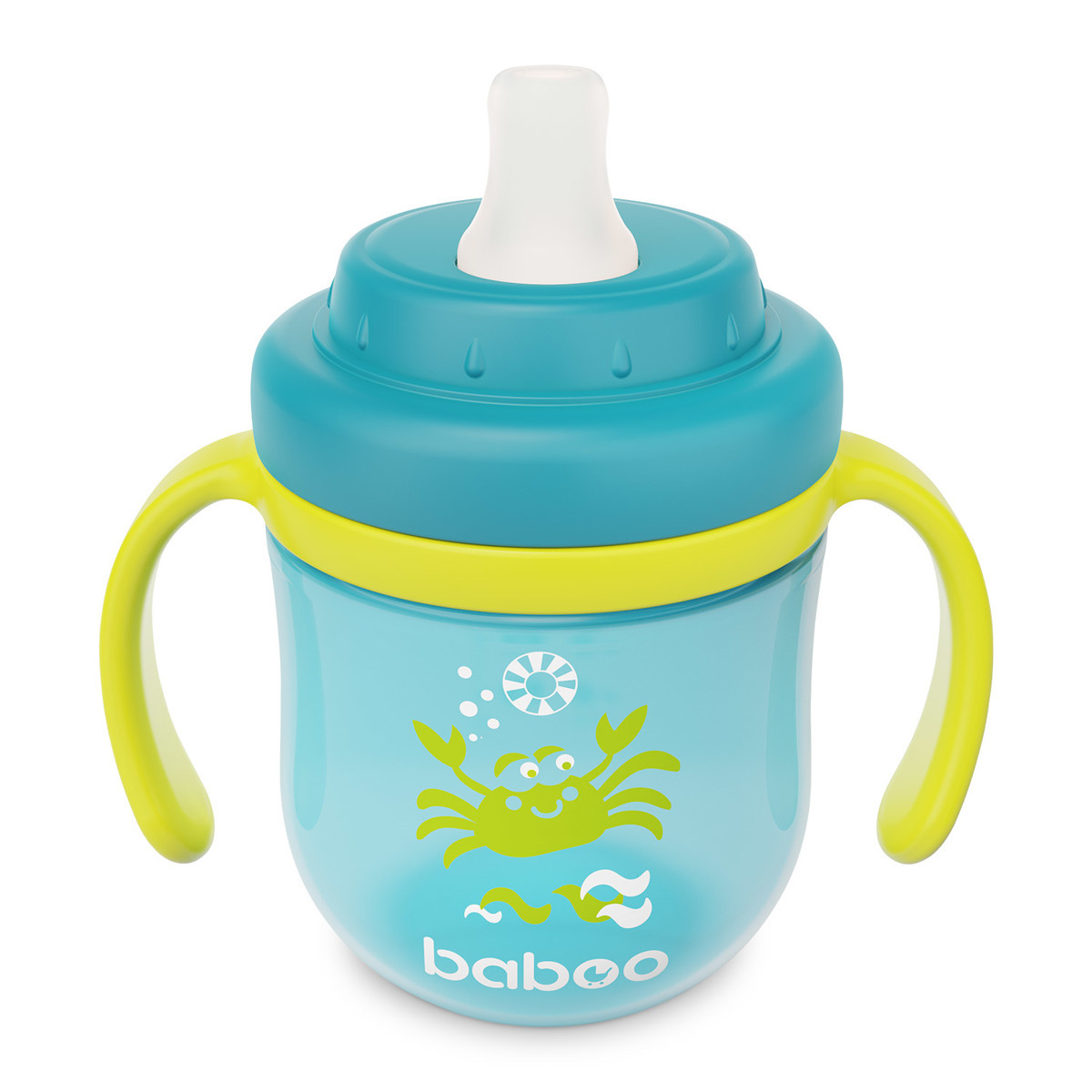 Baboo Neišsipilanti Gertuvė su Silikoniniu Snapeliu, 210 ml, Marine, Žalia, 6+ Mėn
