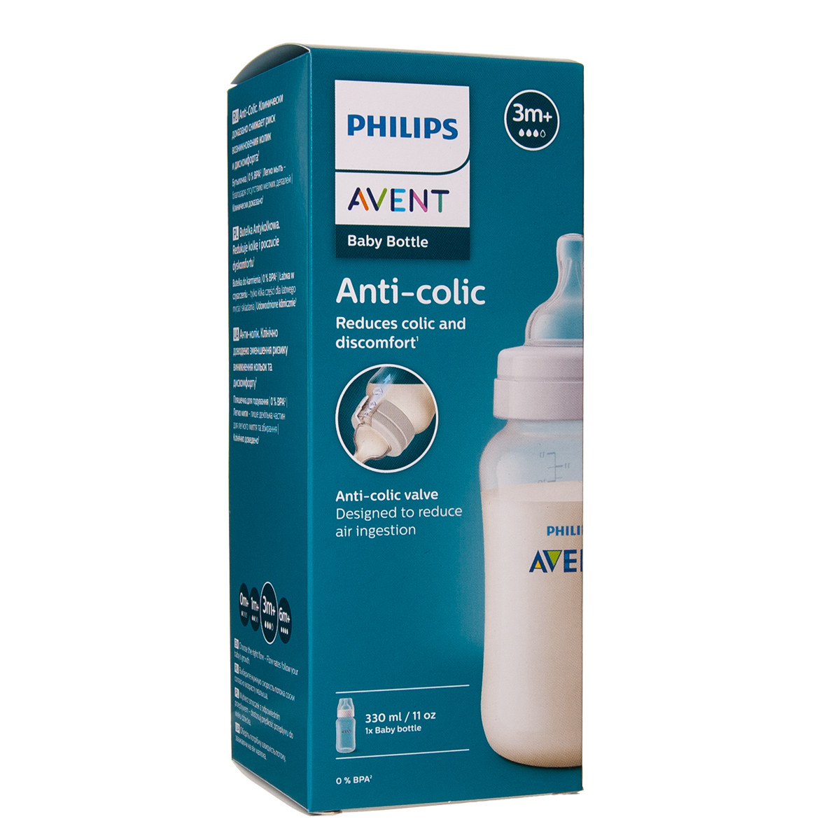 PHILIPS AVENT, buteliukas "Anti-colic" su vidutinės tėkmės žinduku, 3 mėn.+, SCF816/17, 330 ml