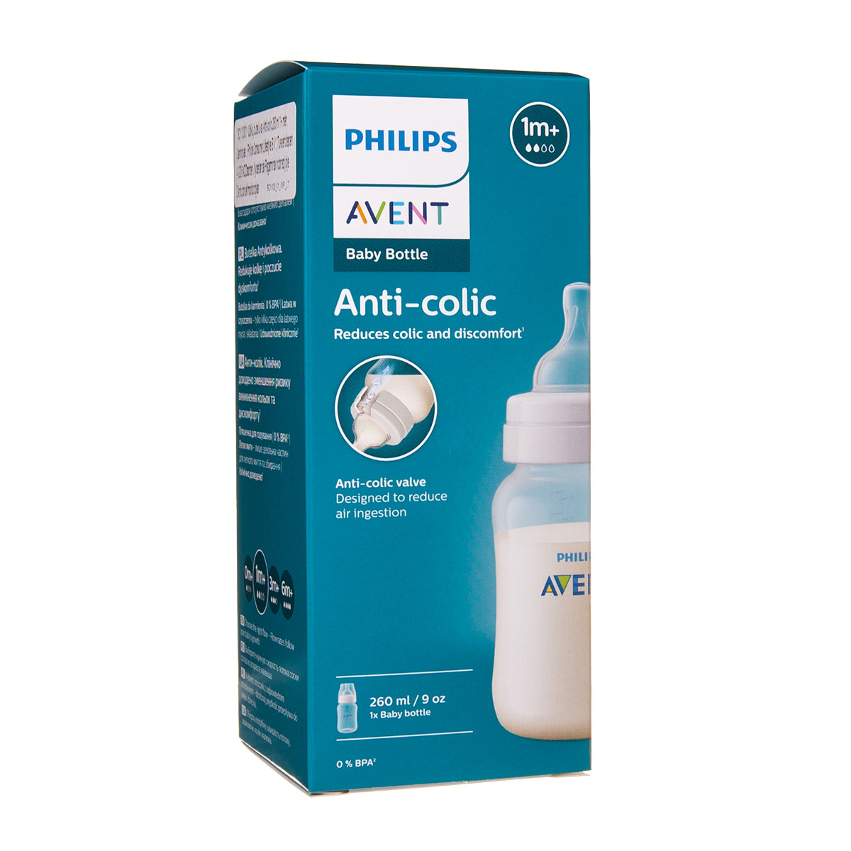 PHILIPS AVENT, buteliukas "Anti-colic" su lėtos tėkmės žinduku, 1 mėn.+, SCY103/01, 260 ml