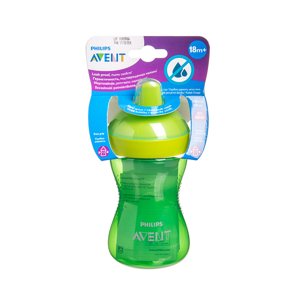 PHILIPS AVENT, neišsiliejantis puodelis su kietu snapeliu, 18 mėn.+, SCF804/03, 300 ml
