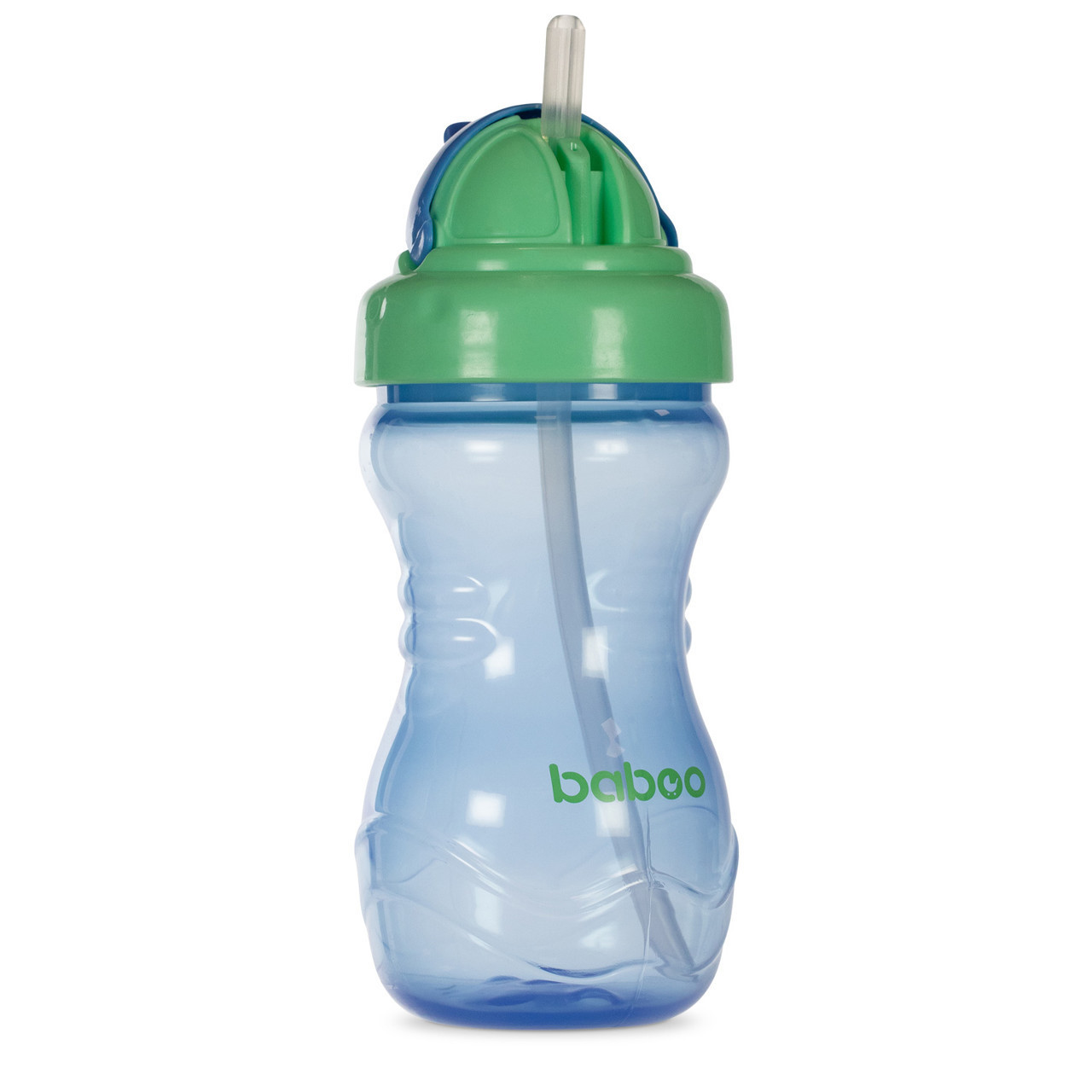 Baboo Neišsipilanti Gertuvė su Silikoniniu Šiaudeliu, 360 ml, Mėlyna, 9+ Mėn