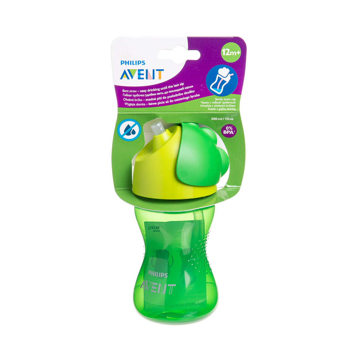 PHILIPS AVENT, neišsiliejantis puodelis su šiaudeliu, SCF798/01, 300 ml