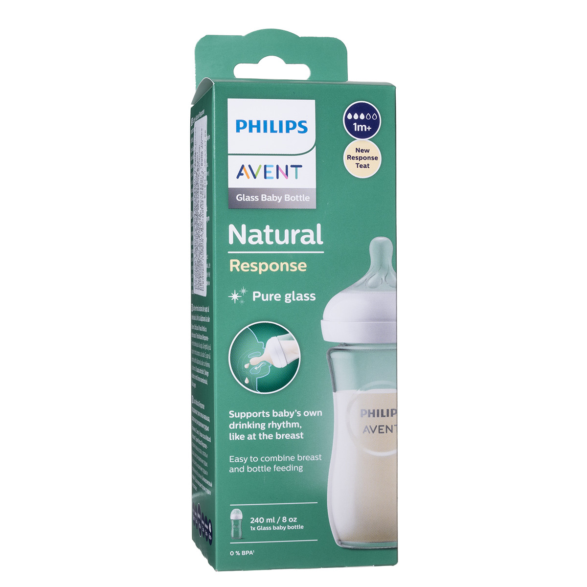 PHILIPS AVENT, buteliukas stiklinis "Natural Response", SCY933/01, 240 ml