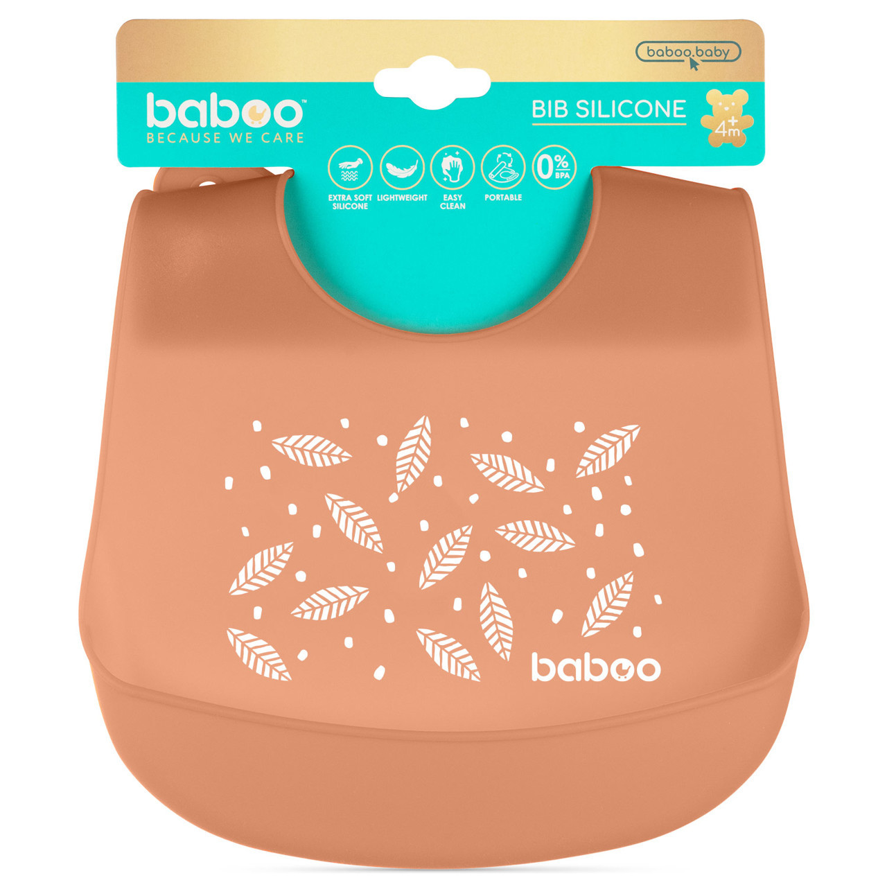 Baboo Silikoninis Seilinukas, Oranžinė, Peachy Keen, 4+ Mėn