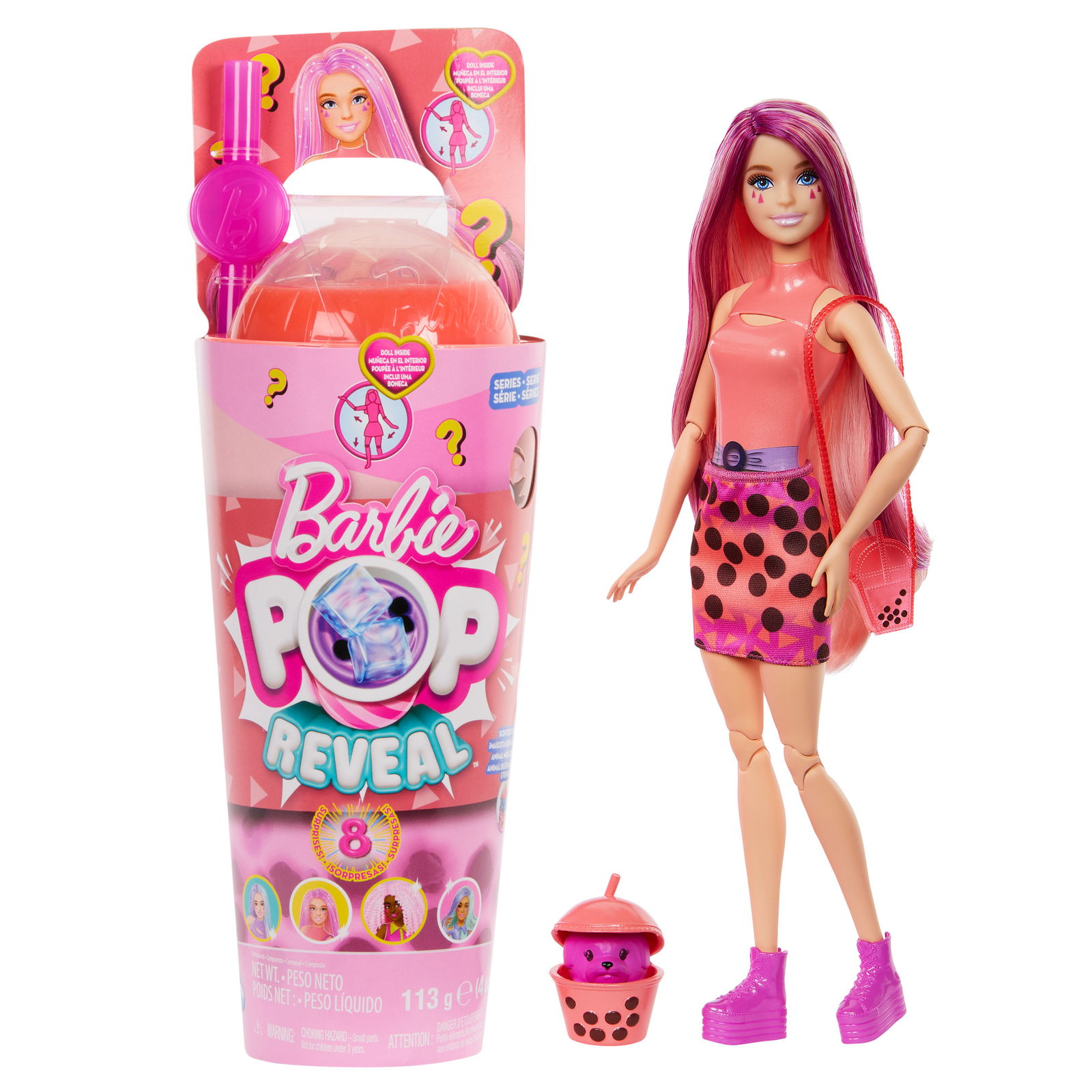 Barbie POP Reveal mango mochi siurprizų rinkinys, burbulinės arbatos serija