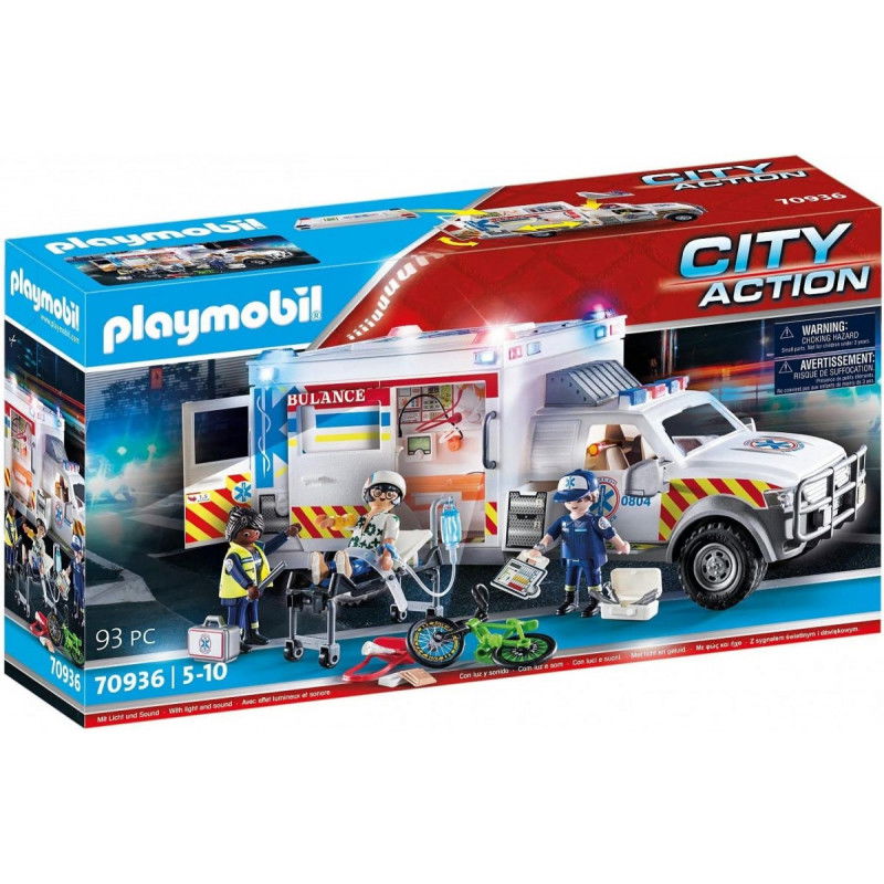Greitosios pagalbos automobilis su šviesomis ir garsais PLAYMOBIL 70936
