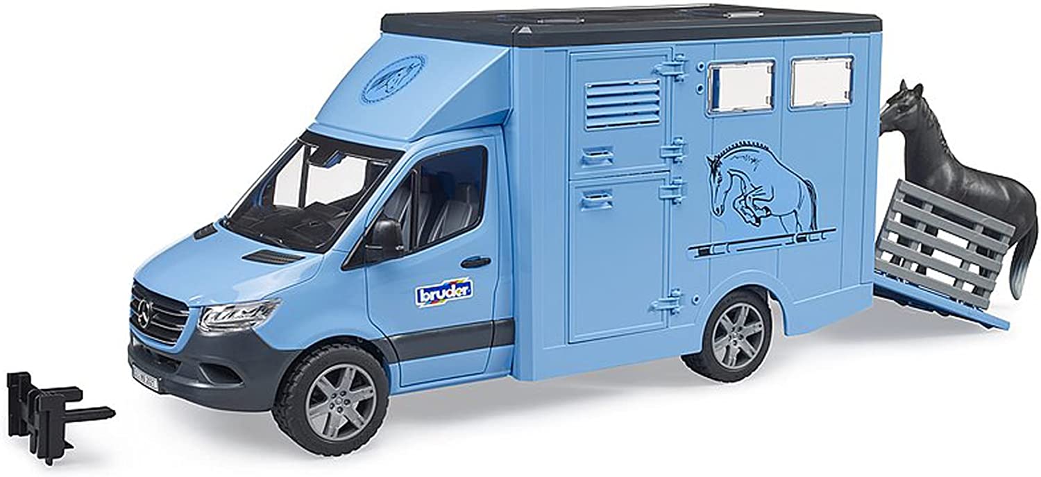 BRUDER MB Sprinter gyvūnų vežėjas su arkliu, 02674