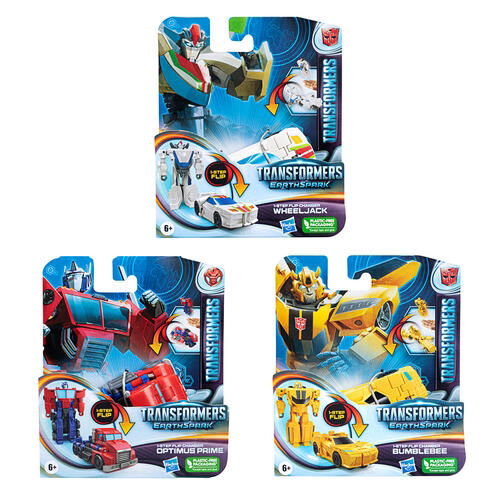 Transformeris EARTHSPARK TRANSFORMERS, 1 STEP FLIP, 10 cm, įvairių dizainų
