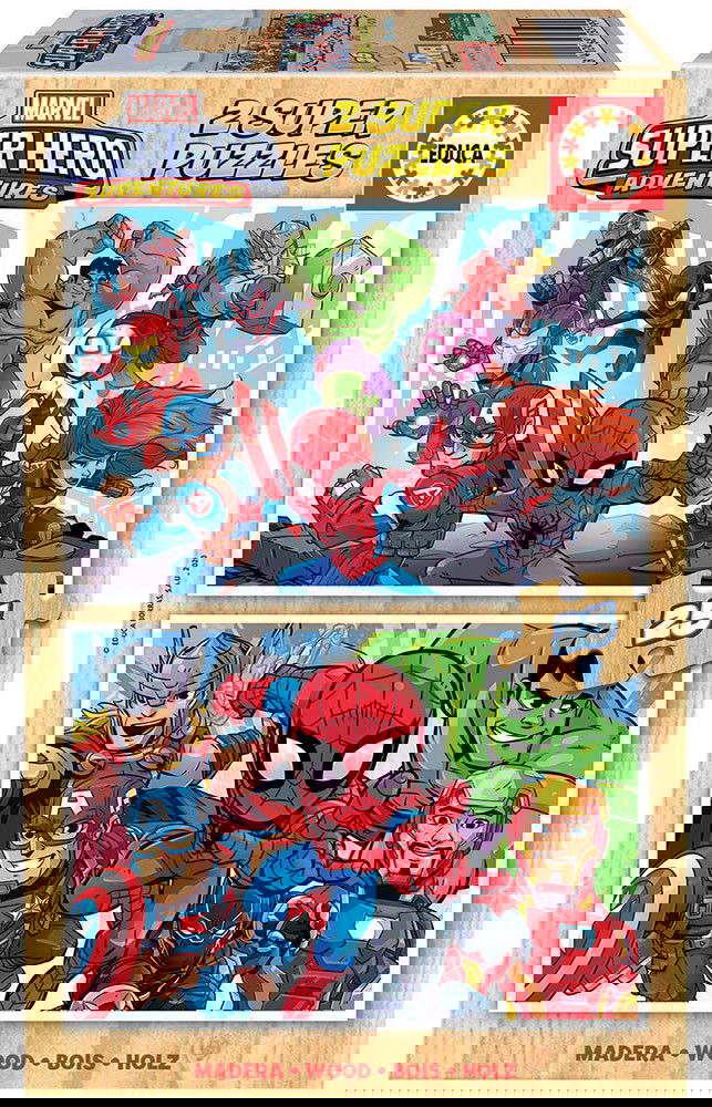 2 dėlionės  SUPER HEROJUS ADVENTURES 3+ metų, 2x25 dalių