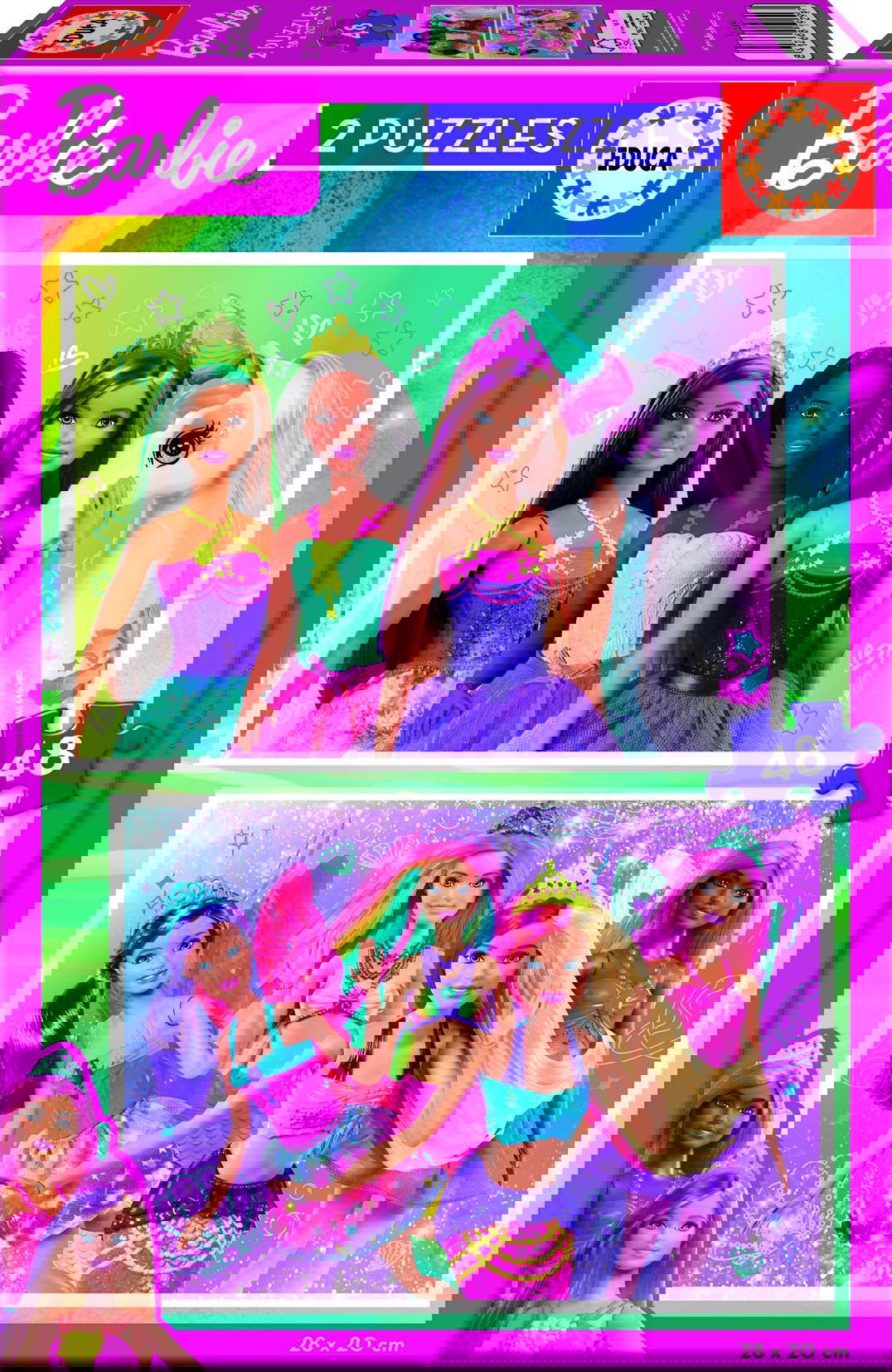 2 dėlionės BARBIE, 3-6 metų, 2x48 dalių