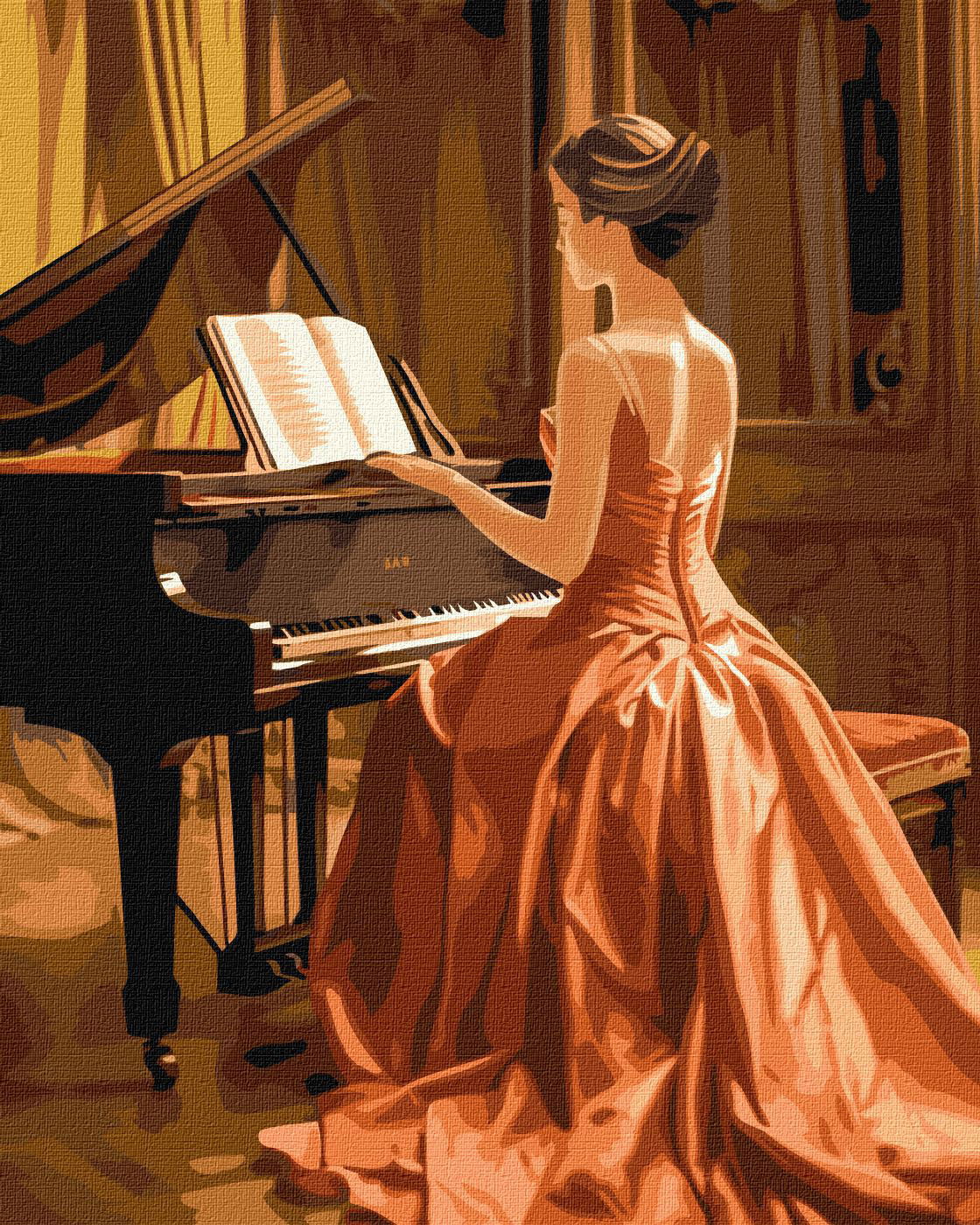 Tapyba pagal skaičius NUOSTABI PIANISTĖ 40x50 cm