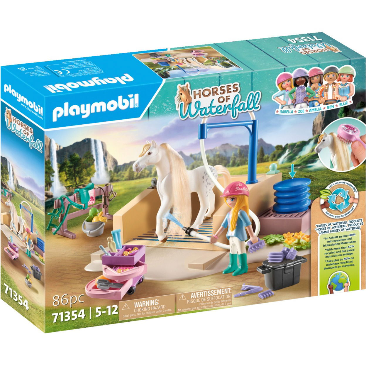 Arklių plovykla su Isabella ir Lioness  PLAYMOBIL WORLD OF HORSES 71354