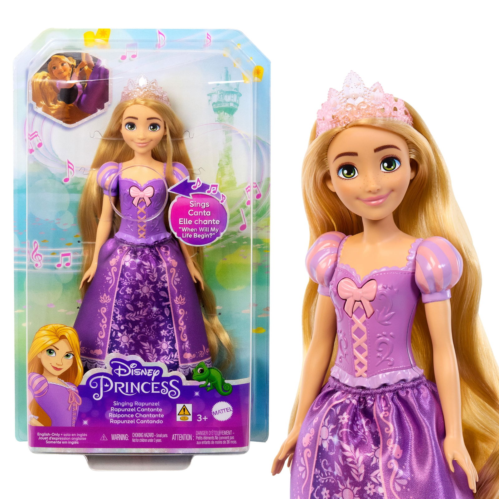 Dainuojanti lėlė Disney Princess Auksaplaukė, anglų kalba