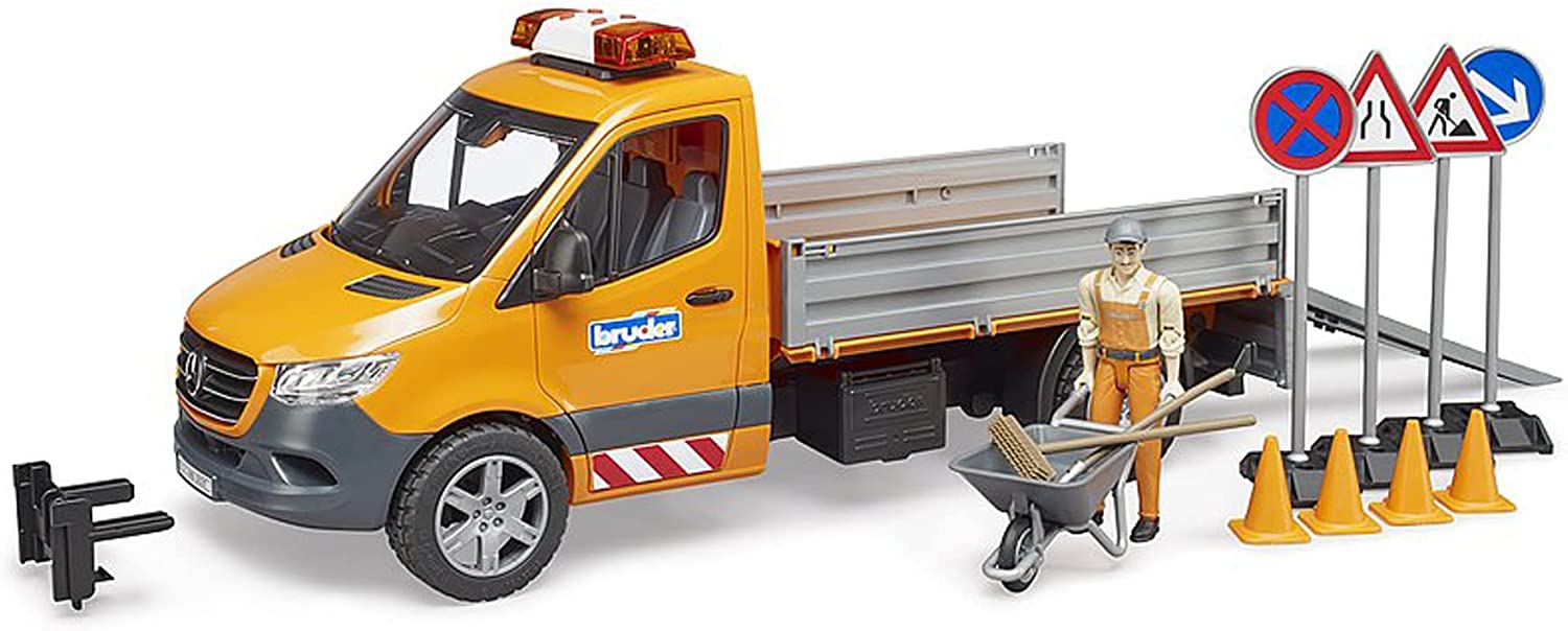 BRUDER MB Sprinter komunalinė transporto priemonė su vairuotoju ir priedais, 02677
