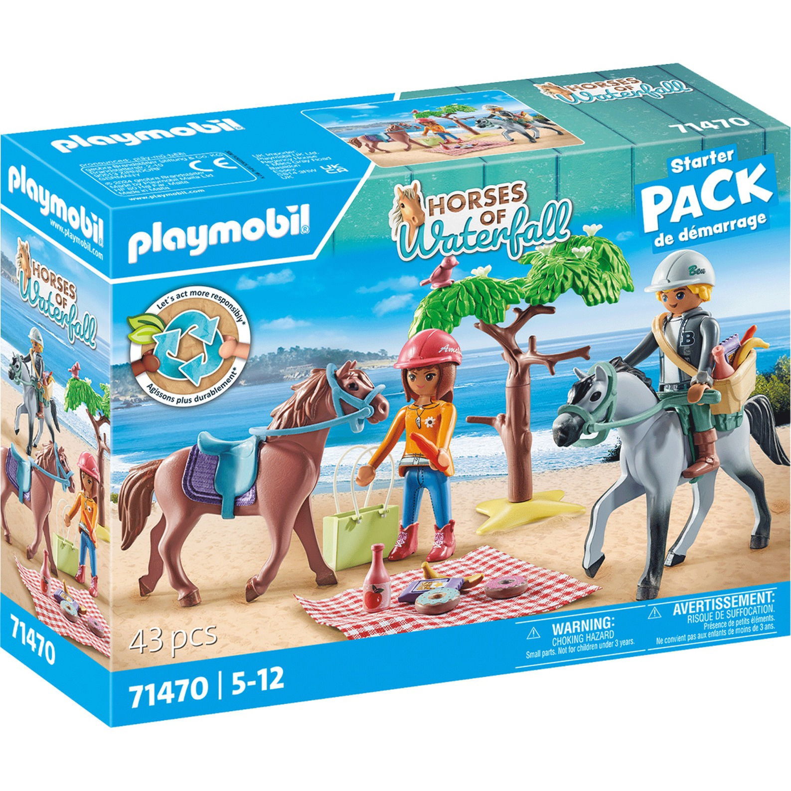 Amelios ir Beno jodinėjimas paplūdimyje PLAYMOBIL HORSES OF WATERFALL 71470