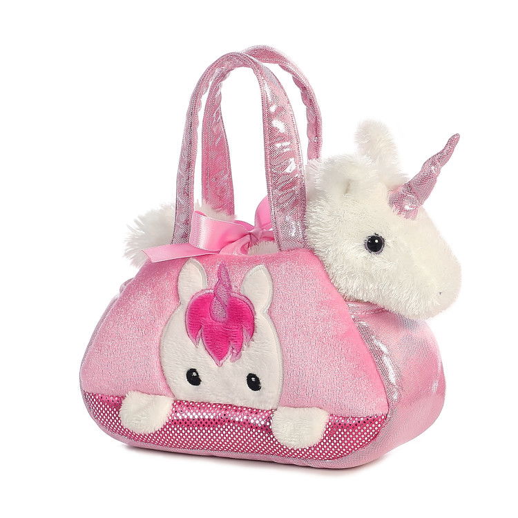Pliušinis žaislas rankinėje AUR FANCY PALS vienaragis, rožinės sp., 20 cm