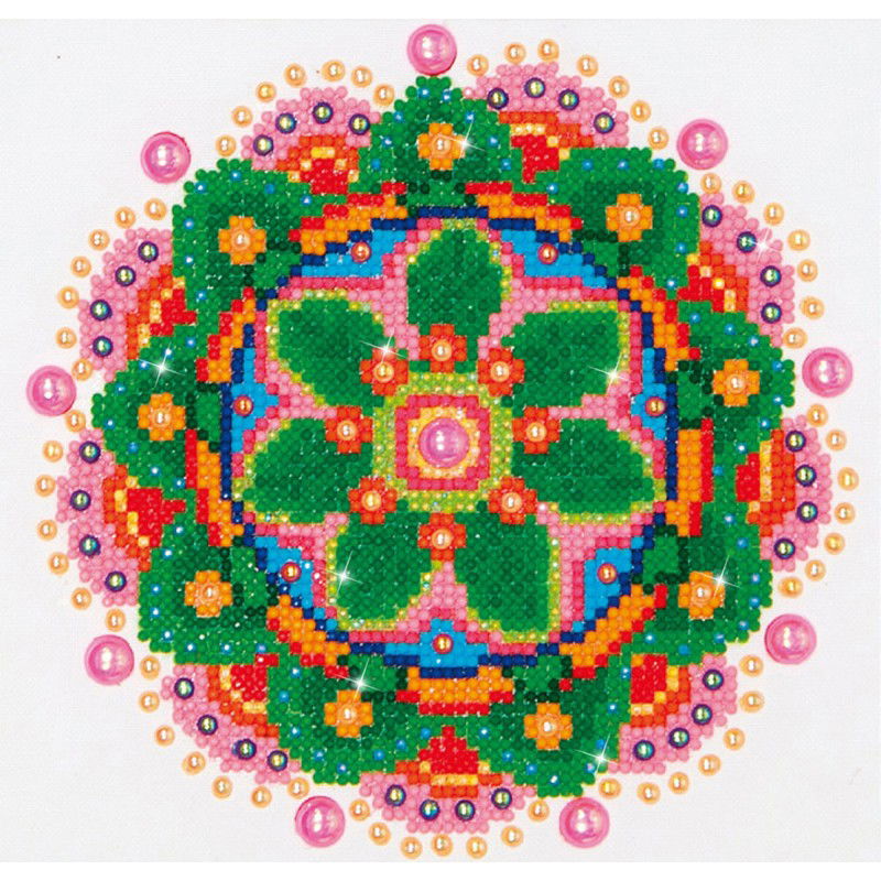 Deimantinė mozaika FLOWER MANDALA 25,40x20,30 cm