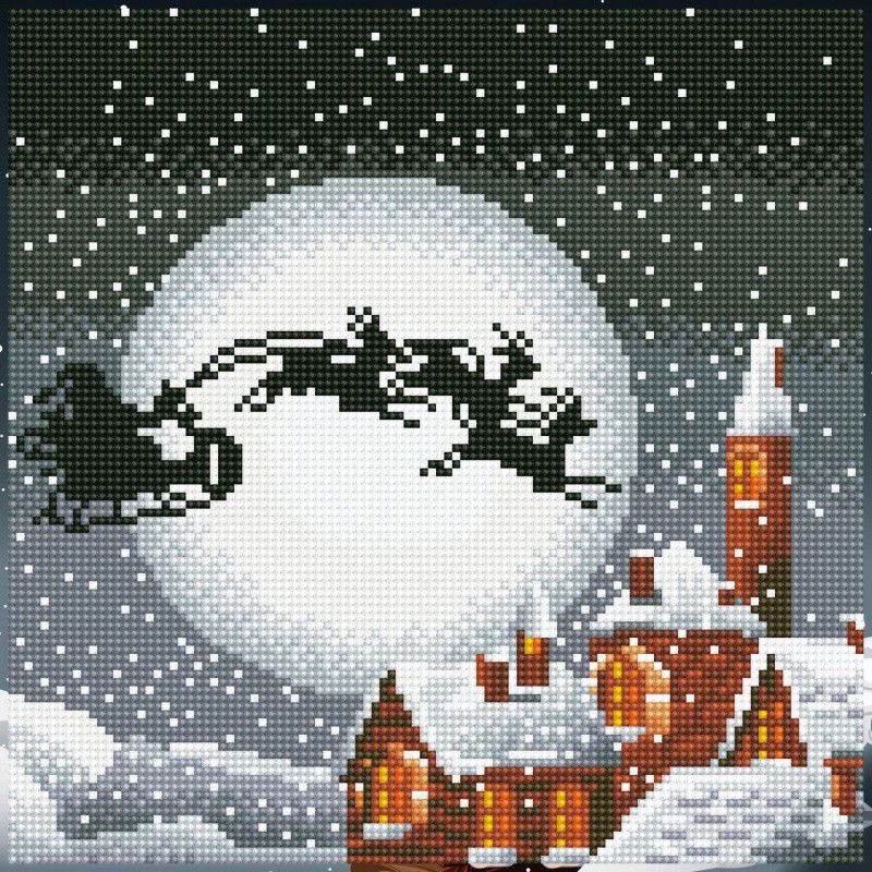 Deimantinė mozaika SANTA SLEIGH 30,5x30,5 cm