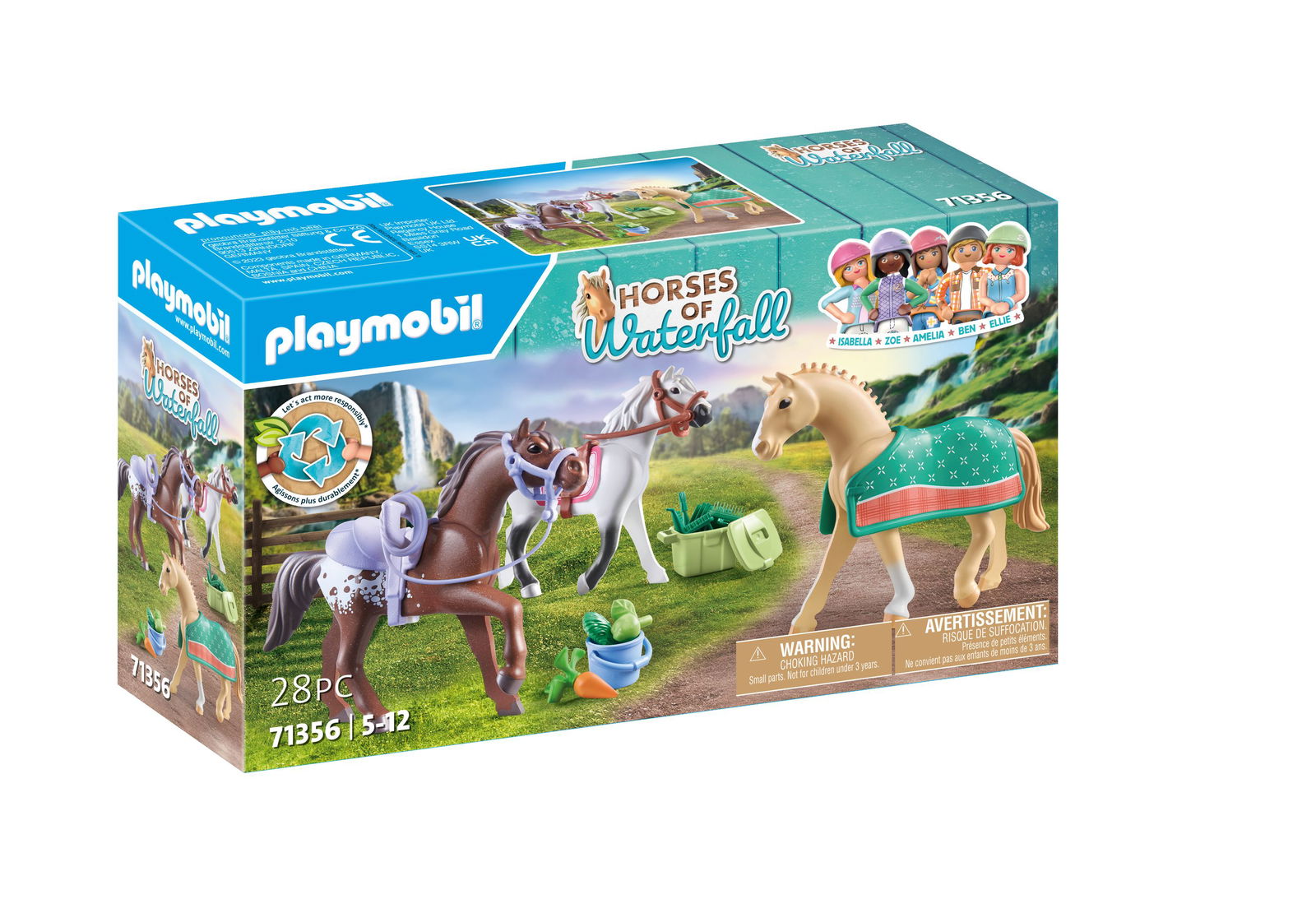 Trys žirgai su balnais PLAYMOBIL WORLD OF HORSES 71356