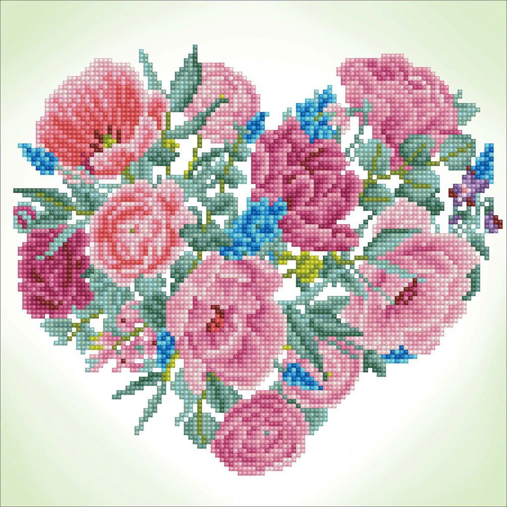 Deimantinė mozaika BLOSSOMING HEART 32x32 cm