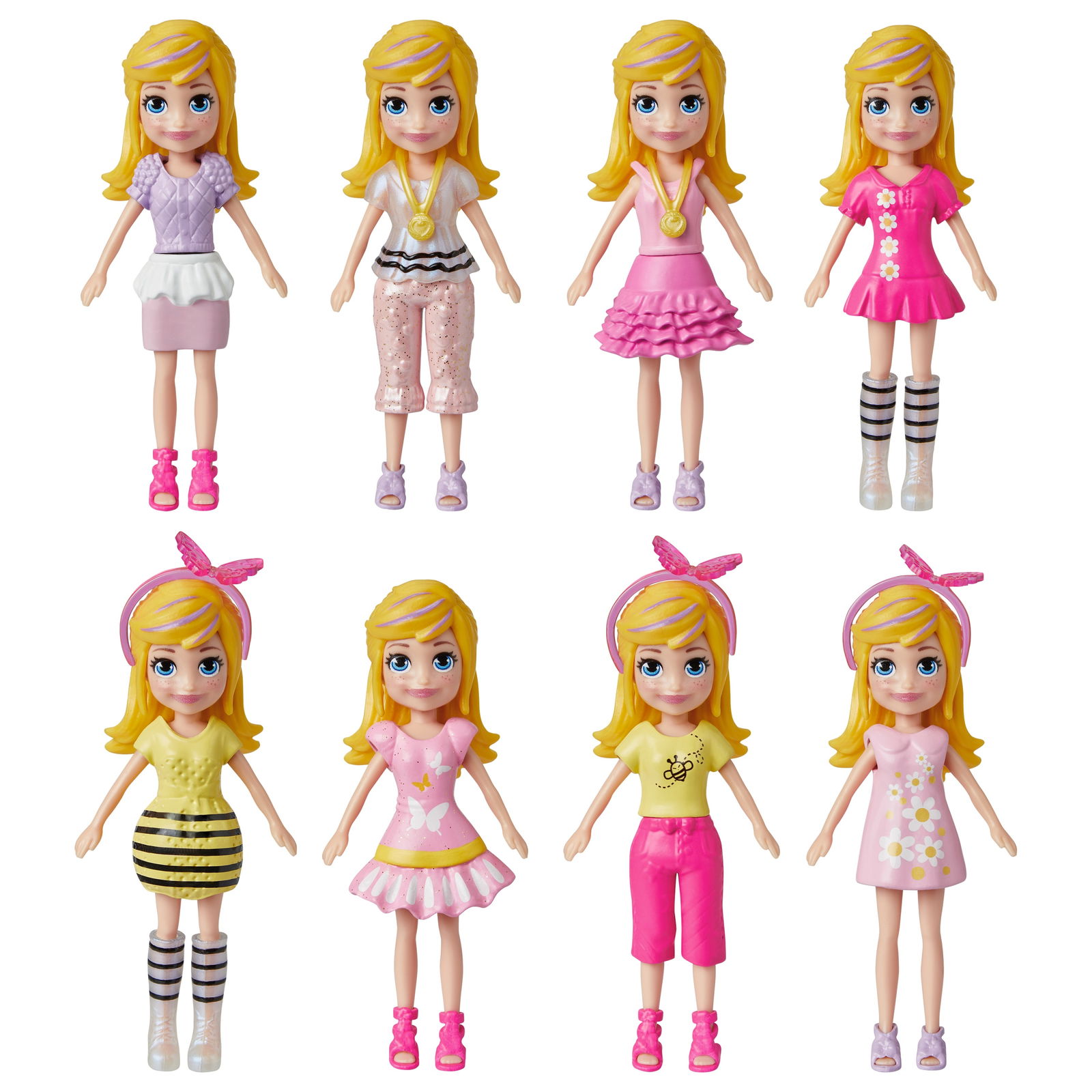 Polly Pocket vidutinio dydžio lėlės mados rinkinys, įvairių dizainų