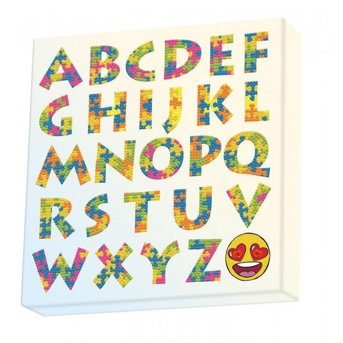 Deimantinė mozaika PUZZLE ALPHABET 28x28 cm