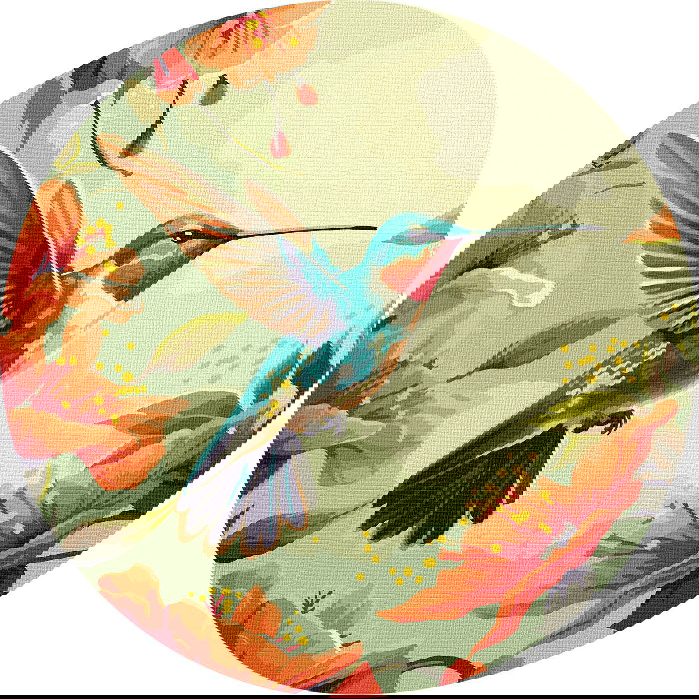 Tapyba pagal skaičius SPALVINGAS KOLIBRIS 39 cm