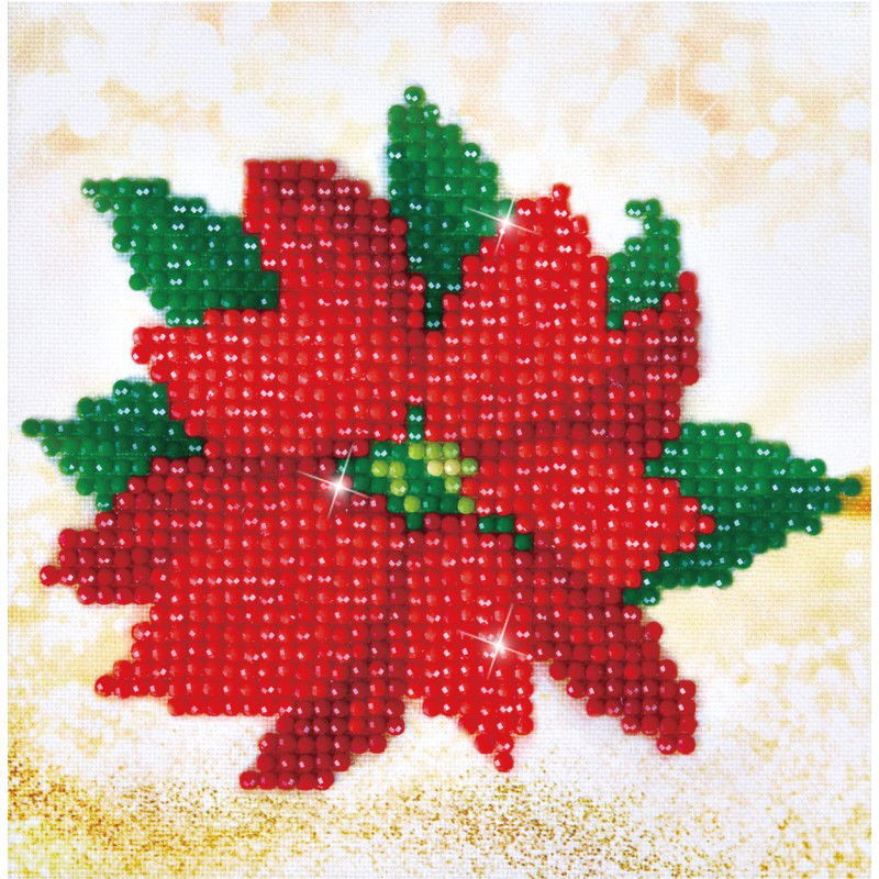 Deimantinė mozaika POINSETTIA PICTURE 13,54x13,54 cm
