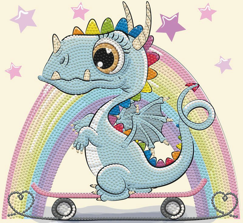 Deimantinė mozaika DRAGON SKATE 25x23 cm