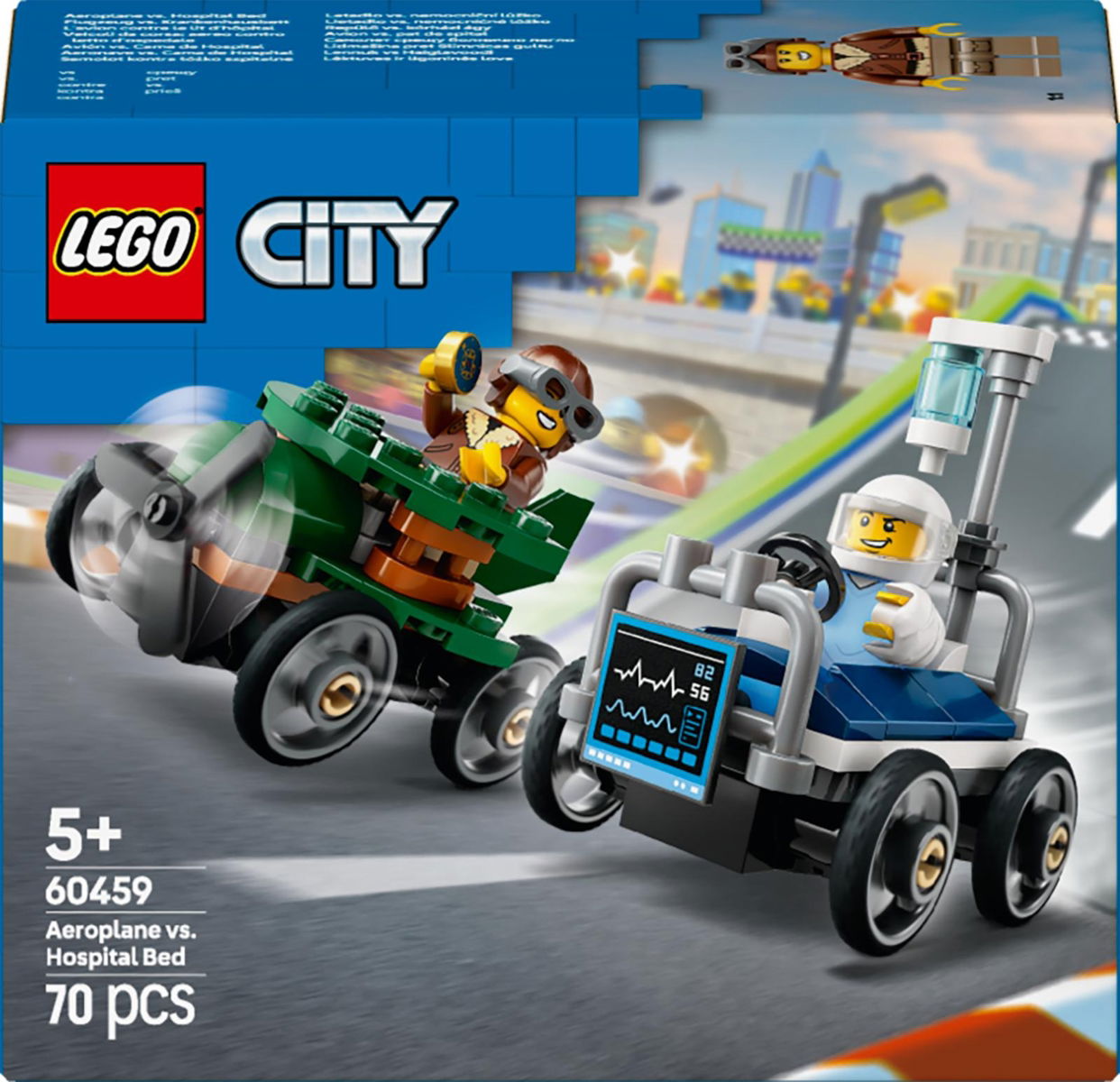 Konstruktorius LEGO City Airplane vs. Hospital Bed Race Car Pack