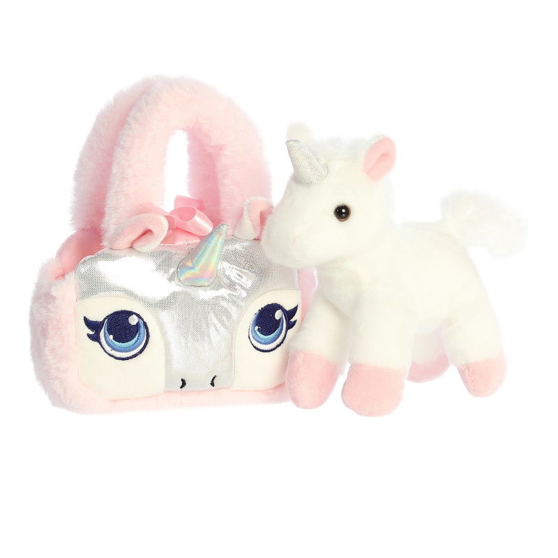 Pliušinis žaislas rankinėje AUR FANCY PALS vienaragis, baltos sp., 20 cm