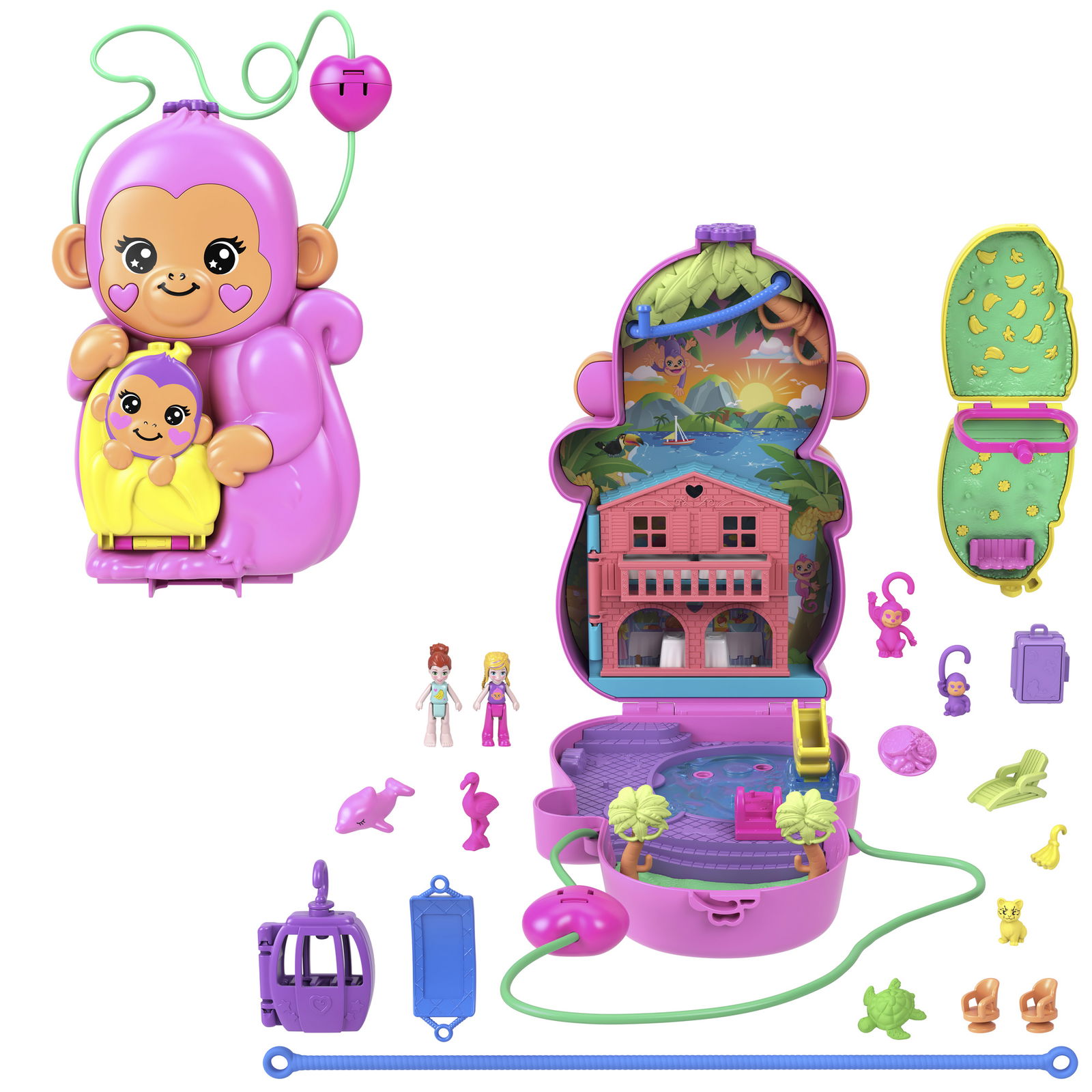 Polly Pocket beždžionėlės pramogų rinkinys