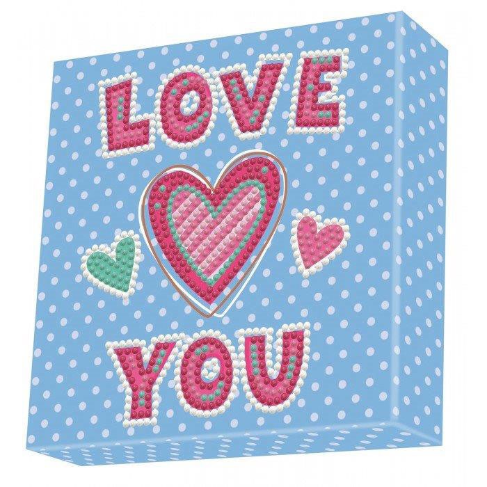Deimantinė mozaika LOVE YOU 15x15 cm