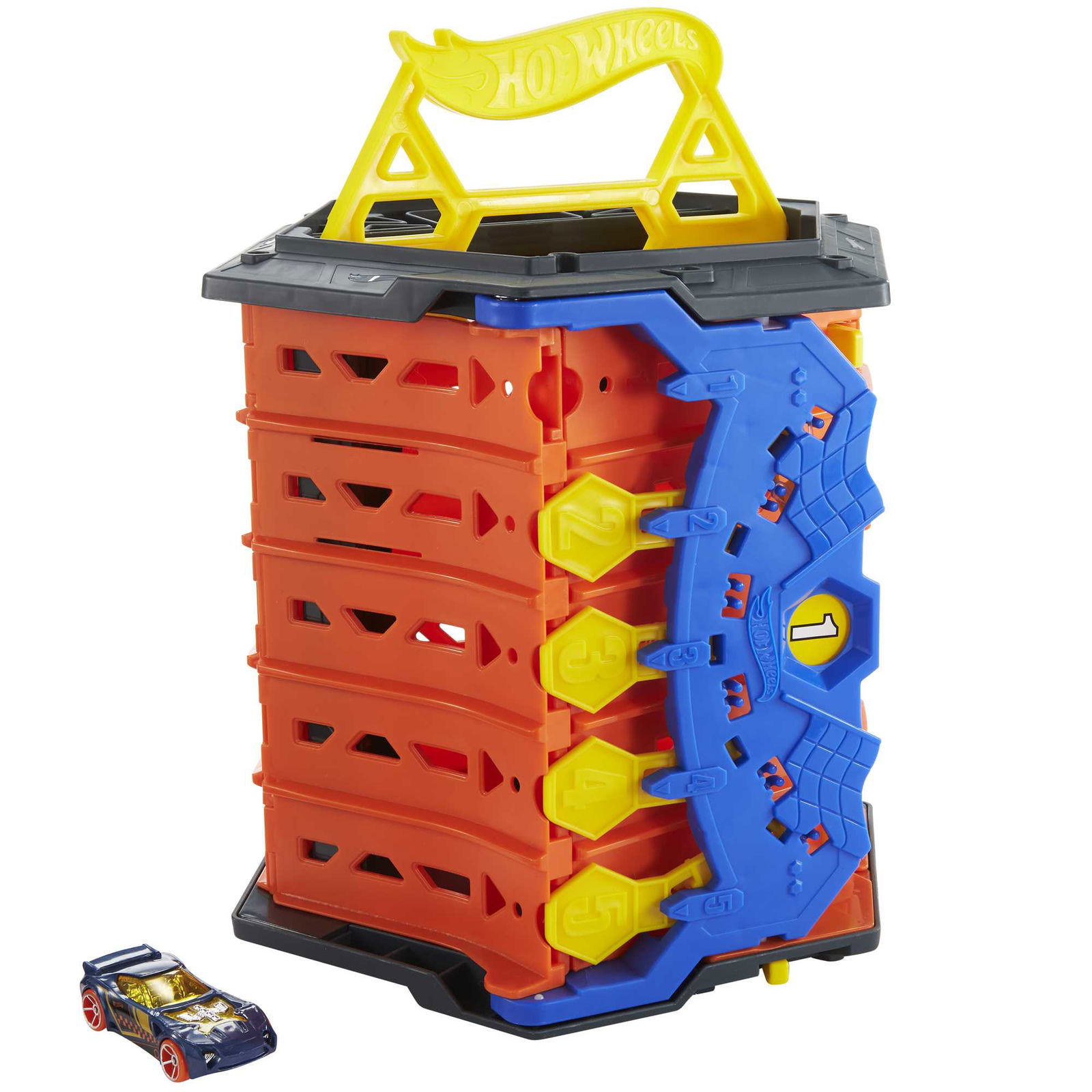 Hot Wheels rinkinys 5 juostų greitkelis su saugykla