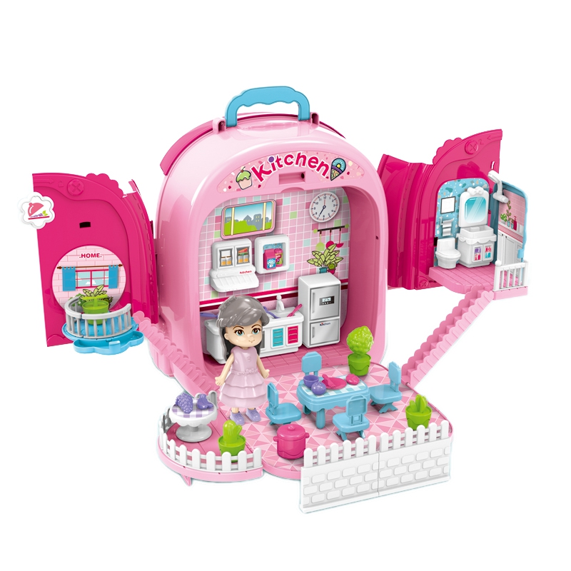 WOOPIE Dollhouse 3in1 nešiojama virtuvė kuprinėje
