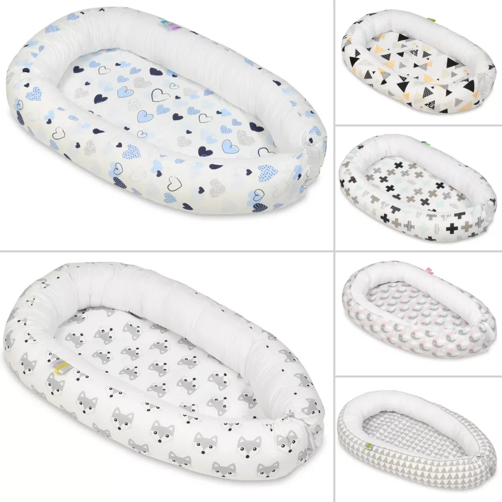 Kūdikio lizdelis, minkšta pagalvėlė, 0-8 mėn.,100% medvilnė