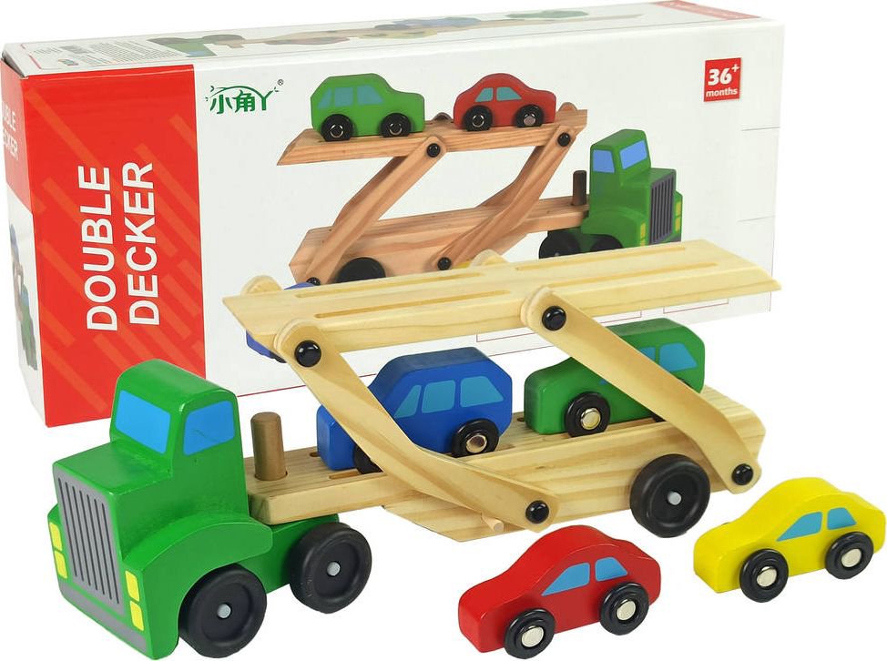 Lean Sport Wooden Green Lawet Truck with Car Blocks