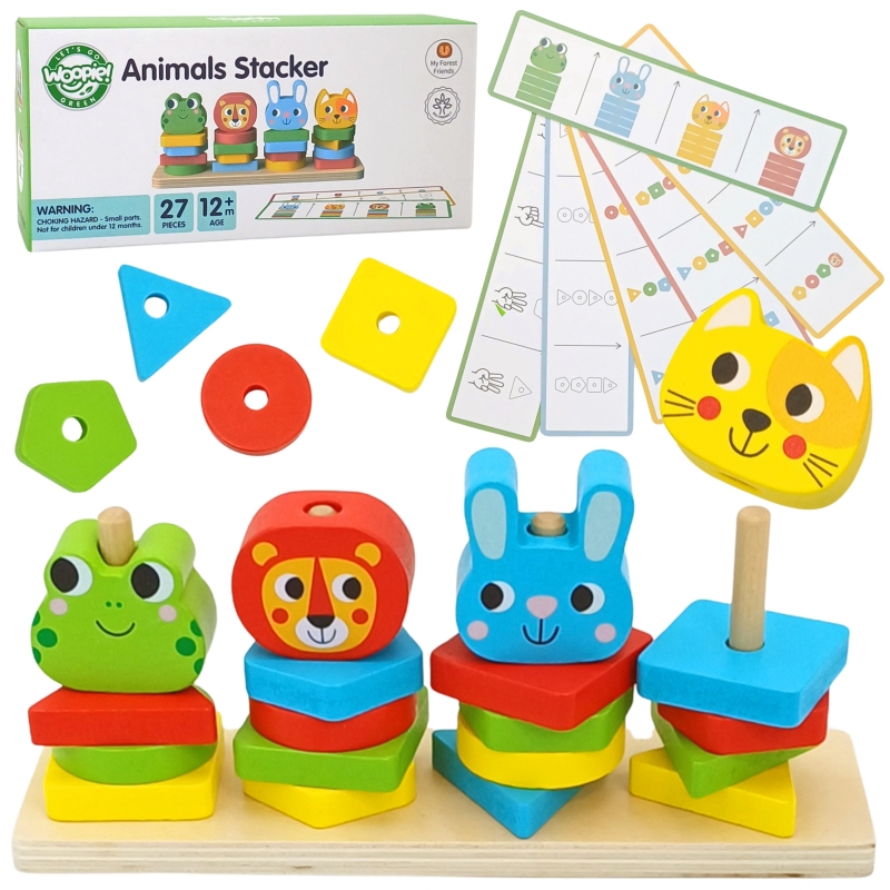 Piramidinė Dėlionė Gyvūnai WOOPIE GREEN Montessori