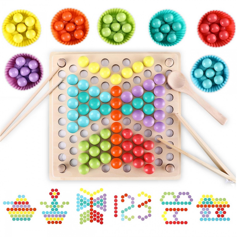 Spalvoti Rutuliukai - Dėlionė Montessori
