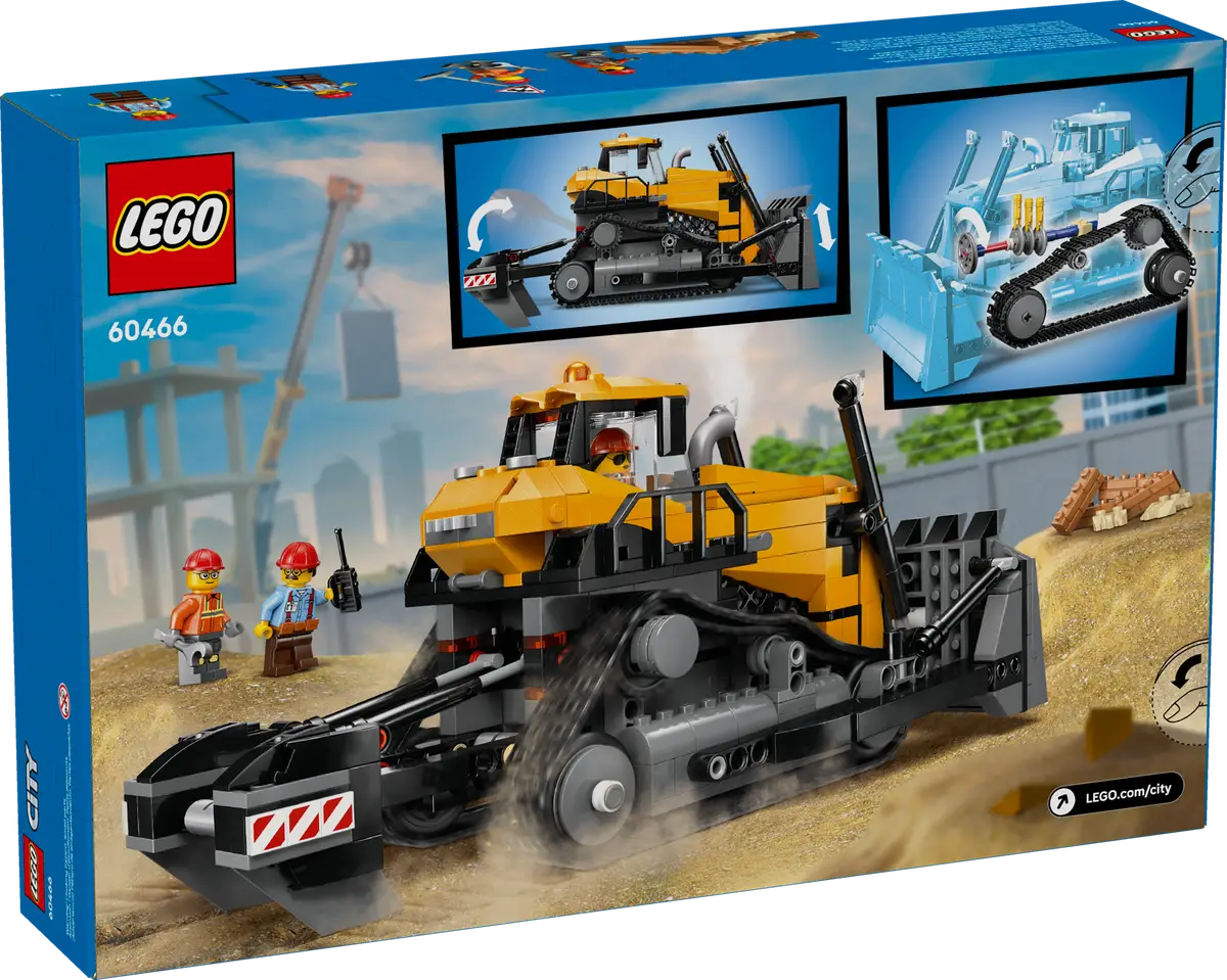 Konstruktorius LEGO® City Big Vehicles Yellow Bulldozer with Front Loader, 60466